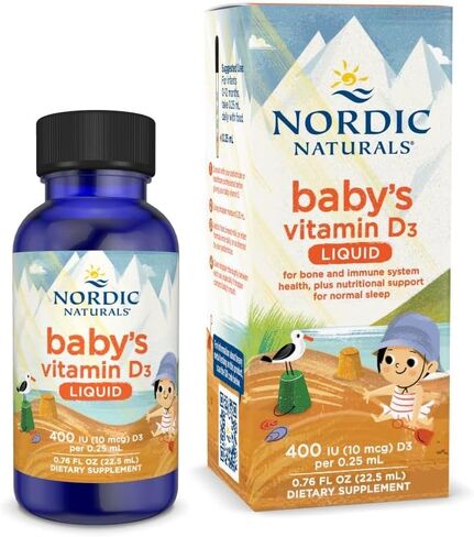Nordic Naturals Baby’s Vitamin D3, Unflavored - 0.76 oz - 400 IU Vitamin D3 - Healthy Bones, Immune System Support, Normal Sleep Rhythms - Non-GMO, Certified Vegetarian - 90 Servings in Saudi Arabia