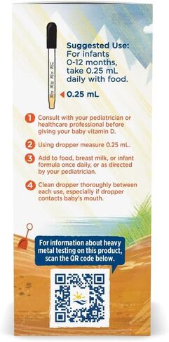 Nordic Naturals Baby’s Vitamin D3, Unflavored - 0.76 oz - 400 IU Vitamin D3 - Healthy Bones, Immune System Support, Normal Sleep Rhythms - Non-GMO, Certified Vegetarian - 90 Servings in Saudi Arabia