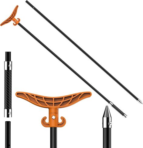 8.63'/12.3' Shallow Water Anchor Pole, Island Anchor with T-Handle, High Strength Fiberglass Reinforced Polyamide66, Mud Anchor Pole for Boat, Fishing Kayak (Gloves Included) in Kuwait
