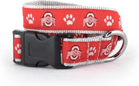 The License House Ohio State Buckeyes Dog Helmet Decal Collar, Adjustable Durable Comfortable Nylon Pets Collar with Strong Quick Release Buckle, Fits Large Size Dogs, Multicolor in Saudi Arabia