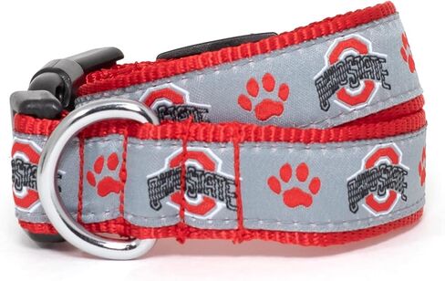 The License House Ohio State Buckeyes Dog Helmet Decal Collar, Adjustable Durable Comfortable Nylon Pets Collar with Strong Quick Release Buckle, Fits Large Size Dogs, Multicolor in Saudi Arabia
