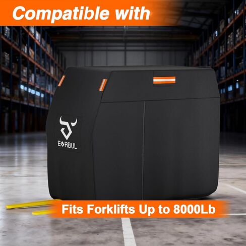 Full Forklift Cover Heavy Duty Waterproof Outdoor 420D Forklift Rain Cover All-Weather Protection with Zipper Door Reflective Strips Air Vents Windproof Buckle Storage Bag 100" L x 45" W x 80"H in Saudi Arabia