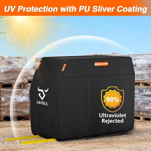 Full Forklift Cover Heavy Duty Waterproof Outdoor 420D Forklift Rain Cover All-Weather Protection with Zipper Door Reflective Strips Air Vents Windproof Buckle Storage Bag 100" L x 45" W x 80"H in Saudi Arabia