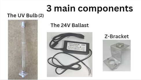hqtelecom 24VAC UV Lamp for A/C HVAC Coil with 14W 14" UVC Light and Z-Bracket Magnet - Extra Bulb Included! in Saudi Arabia