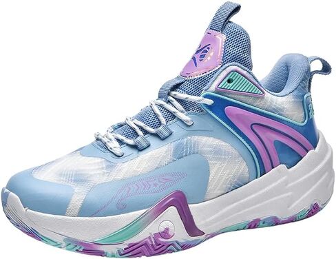 أحذية كرة السلة النسائية بأربطة، أحذية رياضية عصرية عالية الجودة كاجوال قابلة للتنفس، أحذية رياضية للكرة الطائرة باللون الأزرق in Kuwait