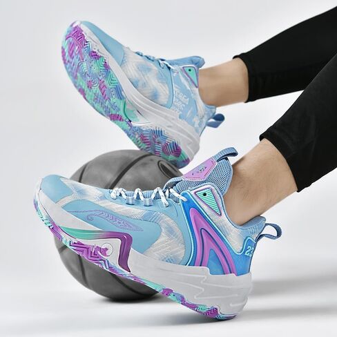 أحذية كرة السلة النسائية بأربطة، أحذية رياضية عصرية عالية الجودة كاجوال قابلة للتنفس، أحذية رياضية للكرة الطائرة باللون الأزرق in Kuwait