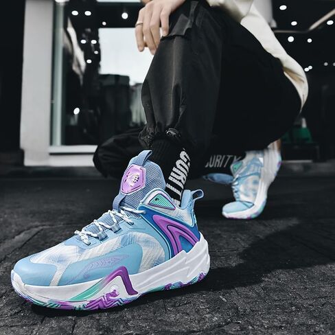 أحذية كرة السلة النسائية بأربطة، أحذية رياضية عصرية عالية الجودة كاجوال قابلة للتنفس، أحذية رياضية للكرة الطائرة باللون الأزرق in Kuwait