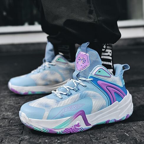 أحذية كرة السلة النسائية بأربطة، أحذية رياضية عصرية عالية الجودة كاجوال قابلة للتنفس، أحذية رياضية للكرة الطائرة باللون الأزرق in Kuwait