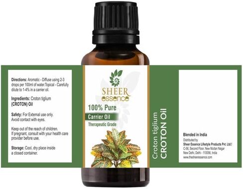 Croton Oil -(Croton Tiglium)- Carrier Oil 100% Pure Natural Undiluted Uncut Therapeutic Grade Oil 0.33 FL.OZ in Saudi Arabia