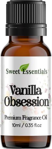 Vanilla Obsession, 10ml (0.35fl oz) Premium Fragrance Oil, Aromatherapy, Diffuser, Crafts, Soap, Home Scents, Bath & Body, DIY Parfum and Much More. Versatile & Long-Lasting by Sweet Essentials in Saudi Arabia