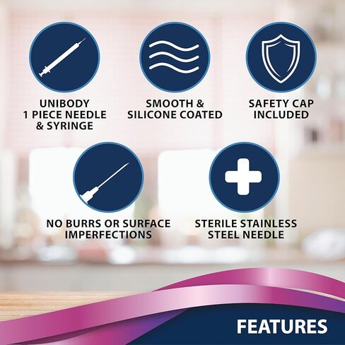 TRUEplus Single-Use Insulin Syringes, 29G 0.5cc 1/2 Inch Needle Length, 100 Count (10 Packs of 10) in Kuwait