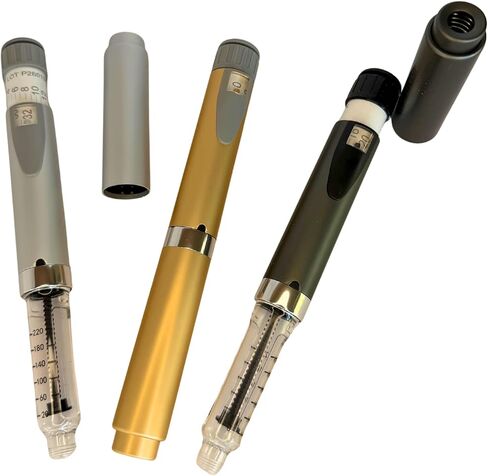 GXZ Health V2 Injection Pen Set – 3 Reusable Pens W/ 3 FREEE cartridges - Charcoal Gray, Metalic Gold & Satin Silver - 60 Unit in Kuwait