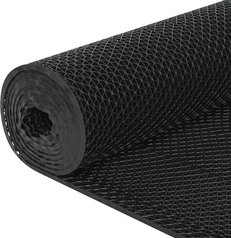 الصرف الكلمة حصيرة 3'x16'5'' الحصير التجارية غير زلة 1/5'' سميكة PVC المطاط شبكة جوفاء حصيرة مدخل حصيرة للمناطق الرطبة المطبخ حمام سباحة الحمام الحمام مطعم المرآب (أسود، 3'x16'5'') in Kuwait