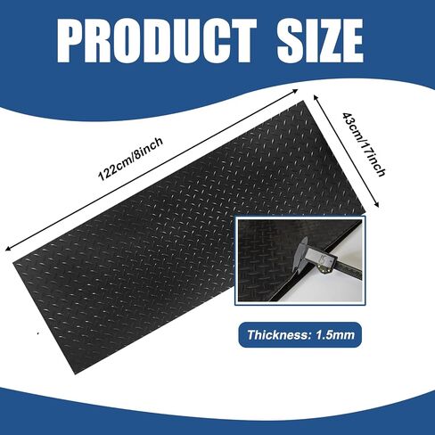 48" x 17" Workbench Mat，PVC Work Bench Mat Top with Non-Slip Steel Plate Texture, 1.5mm Thick Rectangle Vinyl Table Top Protector, Woodworking,DIY Projects in Kuwait