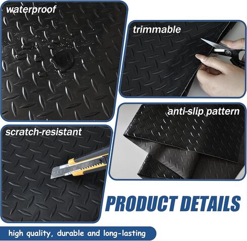 48" x 17" Workbench Mat，PVC Work Bench Mat Top with Non-Slip Steel Plate Texture, 1.5mm Thick Rectangle Vinyl Table Top Protector, Woodworking,DIY Projects in Kuwait