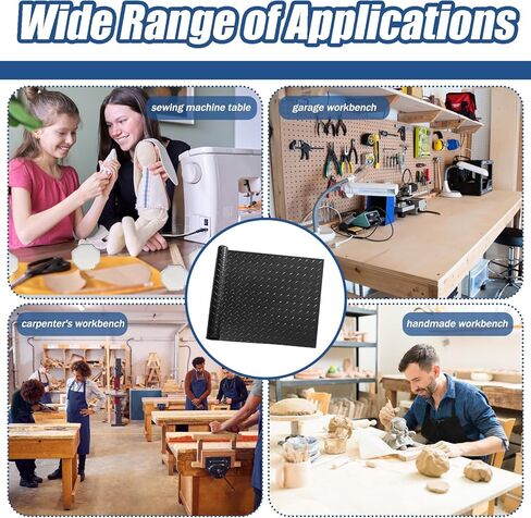 48" x 17" Workbench Mat，PVC Work Bench Mat Top with Non-Slip Steel Plate Texture, 1.5mm Thick Rectangle Vinyl Table Top Protector, Woodworking,DIY Projects in Kuwait