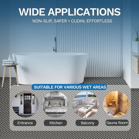 حصيرة أرضية للصرف من البولي فينيل كلوريد مقاس 3 × 10 أقدام، غير قابلة للانزلاق بسمك 0.22 بوصة، سجادة حمام سباحة بفتحة شبكية سميكة، سجادة مجوفة شبكية من البولي فينيل كلوريد التجاري، سجادة داخلية خارجية للحمام، فناء الحمام، منطقة رطبة (رمادي) in Kuwait