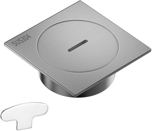 تنظيف أرضية مربعة من الفولاذ المقاوم للصدأ 304 مقاس 10 × 10 سم مع غطاء مشقوق لأنبوب الصرف 75-90 مم تصميم مضاد للرائحة سهل التركيب لاستخدام السباكة السكنية والتجارية in Kuwait