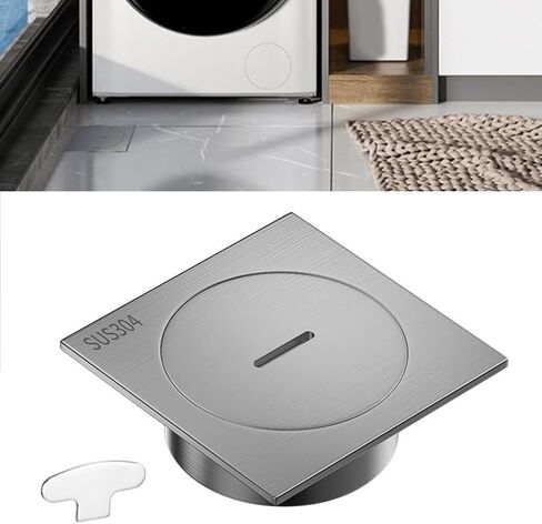 تنظيف أرضية مربعة من الفولاذ المقاوم للصدأ 304 مقاس 10 × 10 سم مع غطاء مشقوق لأنبوب الصرف 75-90 مم تصميم مضاد للرائحة سهل التركيب لاستخدام السباكة السكنية والتجارية in Kuwait