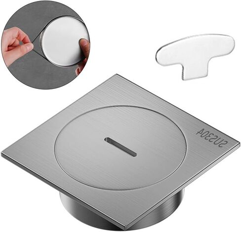 تنظيف أرضية مربعة من الفولاذ المقاوم للصدأ 304 مقاس 10 × 10 سم مع غطاء مشقوق لأنبوب الصرف 75-90 مم تصميم مضاد للرائحة سهل التركيب لاستخدام السباكة السكنية والتجارية in Kuwait