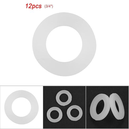 Washers Silicone Hose Washers 3/4 12Pcs High Temp Silicone Gaskets for Pipe, Water Tap, Sprayer Connection to Prevent Leakage (1/6) in Saudi Arabia