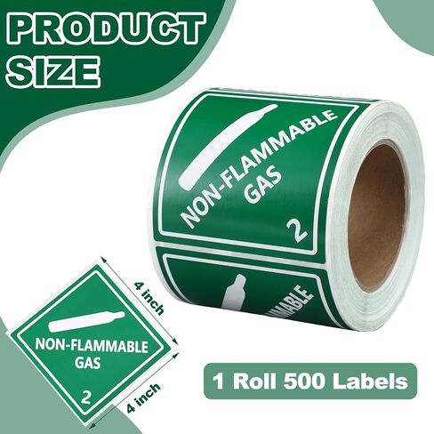 500 Pcs Hazard Class 2 Non-Flammable Gas Labels 4 x 4 Inch Square Adhesive Labels Hazard Laminated Stickers in Saudi Arabia