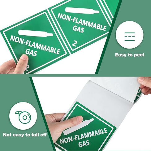 500 Pcs Hazard Class 2 Non-Flammable Gas Labels 4 x 4 Inch Square Adhesive Labels Hazard Laminated Stickers in Saudi Arabia