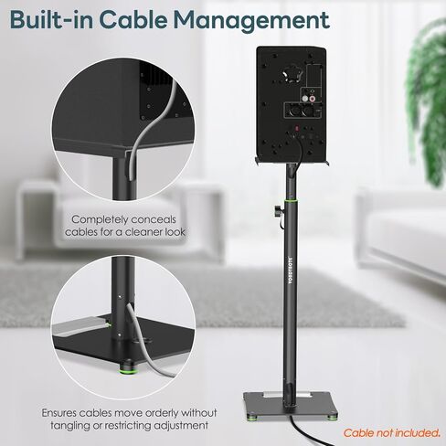 Pair of Studio Monitor Stands Adjustable Height 31"-50" with Cable Management Heavy Duty Floor Monitor Speaker Stands Flat Base Stands in Kuwait