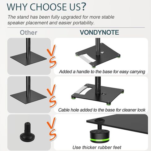 Pair of Studio Monitor Stands Adjustable Height 31"-50" with Cable Management Heavy Duty Floor Monitor Speaker Stands Flat Base Stands in Kuwait