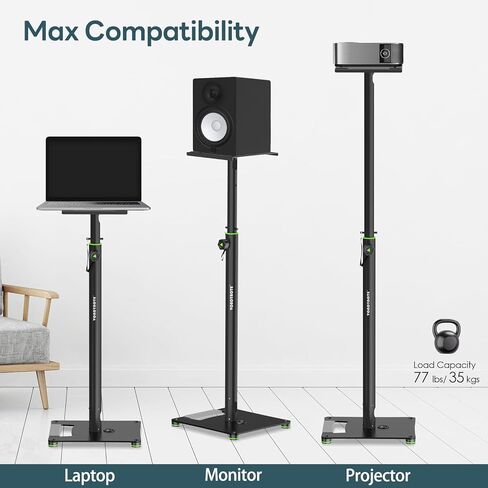 Pair of Studio Monitor Stands Adjustable Height 31"-50" with Cable Management Heavy Duty Floor Monitor Speaker Stands Flat Base Stands in Kuwait