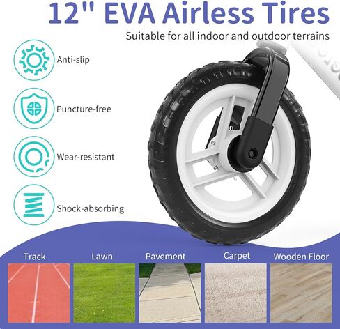 BELEEV C2 Toddler Balance Bike for 2-5 سنوات من العمر مع عجلات LED إضاءة ، مقعد ومسند المقعد والمقاعد ، و 12 بوصة تدريب الأطفال على دراجة-هدية عيد الميلاد الأولى للبنين والبنات in Kuwait