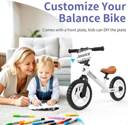 BELEEV C2 Toddler Balance Bike for 2-5 سنوات من العمر مع عجلات LED إضاءة ، مقعد ومسند المقعد والمقاعد ، و 12 بوصة تدريب الأطفال على دراجة-هدية عيد الميلاد الأولى للبنين والبنات in Kuwait