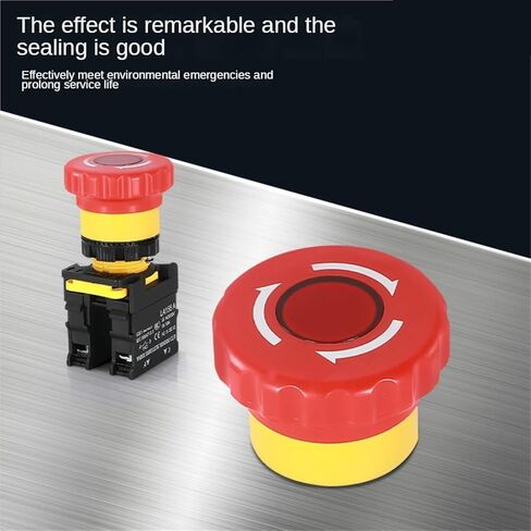 1 قطعة مفتاح زر الضغط ، 22 مللي متر زر إيقاف الطوارئ الفطر مع الضوء 220 فولت 10A NC (توقف مع الضوء ، 2NC ، 380 فولت) in Kuwait