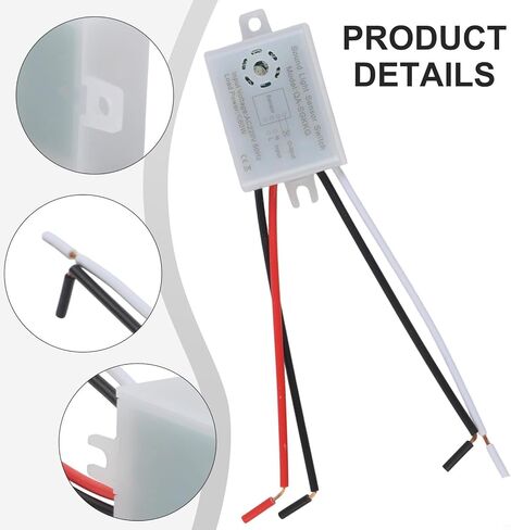 مفتاح مستشعر الصوت والضوء بتيار متردد 220 فولت، تشغيل تلقائي وإيقاف تشغيل ذكي مع تنشيط الحركة والصوت لسقف المستودعات والممرات وإضاءة المدخل باللون الرمادي in Kuwait