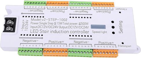 WALFRONT LED Stair Controller, Easily Control 32 Stair Lights with Sequential Activation, Adjustable Speed, Motion Detection, with 12V 24V DC Power, for Home and Commercial in Saudi Arabia