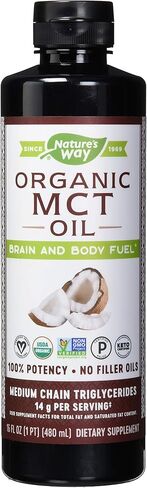 Nature's Way زيت Mct العضوي من جوز الهند، غير معدل وراثيًا، خالي من الغلوتين، 14 جرامًا لكل وجبة، 16 أونصة (عبوة من قطعة واحدة) in Saudi Arabia