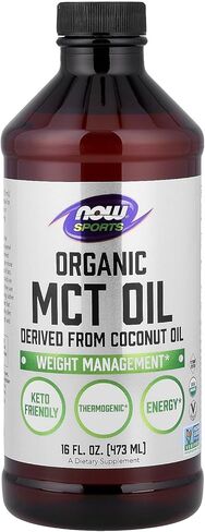 NOW Sports Nutrition, زيت MCT العضوي (الدهون الثلاثية متوسطة السلسلة) (في البلاستيك)، 16 أونصة in Kuwait