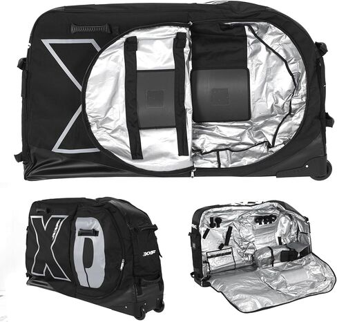 Generic Bicycles Pro Transport Bikes Cover With Wheels for 26/27.5/29in MTB & 700C Road Nylon 900D Soft Bike Transport Case Waterproof Wheel Protection Tubes & Zippers in Saudi Arabia