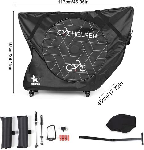 Bike Travel Case Bag with Wheels Storage Carry Bag Fits Road & TT Bikes in Kuwait
