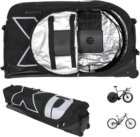Road Bike Travel Case With Wheels for 26/27.5/29in MTB & 700C Road Oversized Capacity Bikes Box Waterproof Bicycles Pro Transport Bikes Cover Wheel Protection Tubes & Zippers in Kuwait