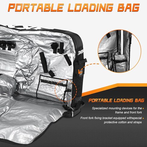 Generic Bicycles Pro Transport Bikes Cover With Wheels for 26/27.5/29in MTB & 700C Road Nylon 900D Soft Bike Transport Case Waterproof Wheel Protection Tubes & Zippers in Saudi Arabia