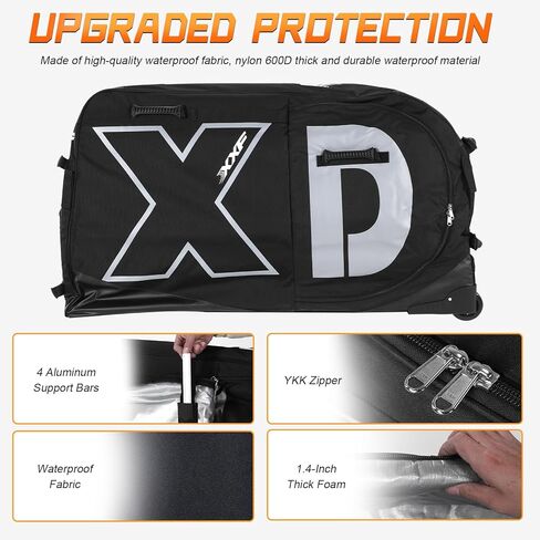 Generic Bicycles Pro Transport Bikes Cover With Wheels for 26/27.5/29in MTB & 700C Road Nylon 900D Soft Bike Transport Case Waterproof Wheel Protection Tubes & Zippers in Saudi Arabia