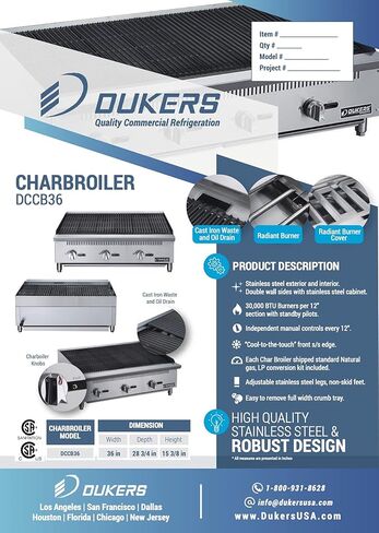 Dukers DCCB36 36" Heavy Duty Countertop Charbroiler in Saudi Arabia