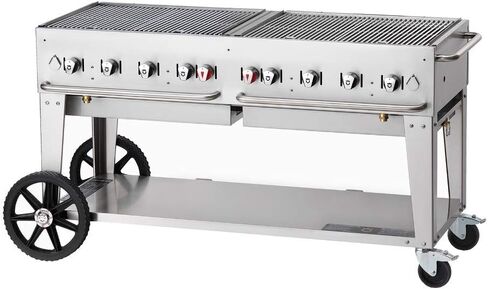 CV-MCB-60LP Mobile Outdoor Liquid Propane Charbroiler, 58" x 21" Grill Area & 8 Burners in Kuwait