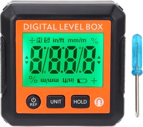 Digital Level Angle Gauge, Multifunctional Digital Level Box with Magnet Electronic Angle Gauge Inclinometer Protractor (Black and White) in Saudi Arabia