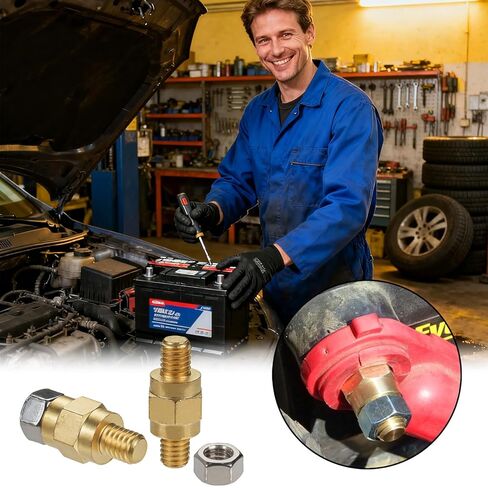 2 قطعة 3/8 "-16 مسمار نحاسي الجانب آخر بطارية طرفية الترباس البطارية القياسية سحب العمود تمديد قضيب ملحقات البطارية in Kuwait