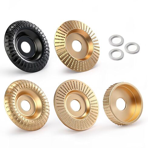 14pcs Wood Carving Disc Set for 4 in 4.5 in Angle Grinder, Woodworking Grinding Wheels Kit with 7/8"-5/8" Arbor for Quick Rough Cutting Shaping Sanding Polishing in Kuwait