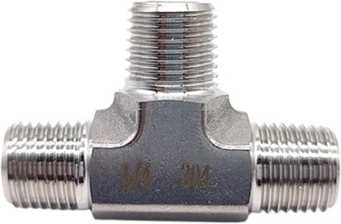 304 Stainless Steel Die Forging Tee Fitting 1/8" 1/4" 3/8" 1/2" Male/female Thread Joint High Pressure Water Pipe Fittings(Female thread,1/2") in Saudi Arabia