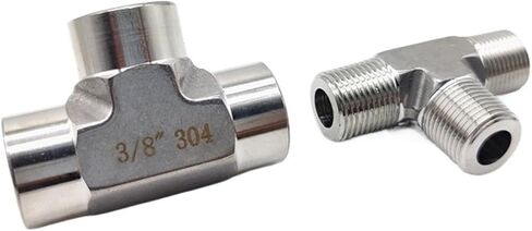 304 Stainless Steel Die Forging Tee Fitting 1/8" 1/4" 3/8" 1/2" Male/female Thread Joint High Pressure Water Pipe Fittings(Female thread,1/2") in Saudi Arabia