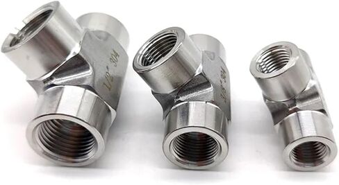 304 Stainless Steel Die Forging Tee Fitting 1/8" 1/4" 3/8" 1/2" Male/female Thread Joint High Pressure Water Pipe Fittings(Female thread,1/2") in Saudi Arabia